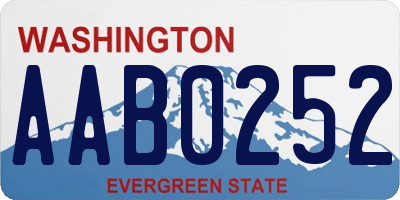 WA license plate AAB0252