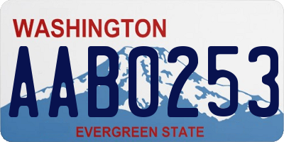 WA license plate AAB0253