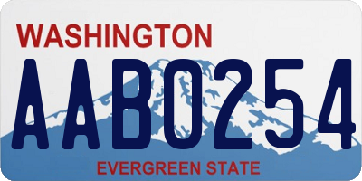 WA license plate AAB0254