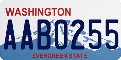 WA license plate AAB0255