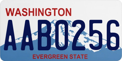 WA license plate AAB0256