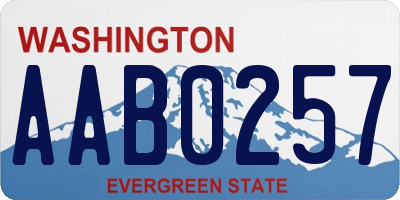 WA license plate AAB0257