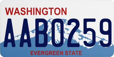 WA license plate AAB0259