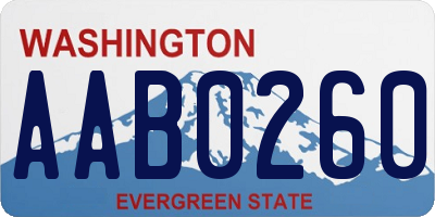 WA license plate AAB0260