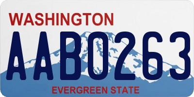 WA license plate AAB0263