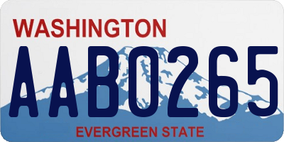 WA license plate AAB0265