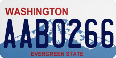 WA license plate AAB0266