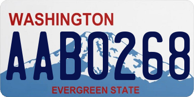 WA license plate AAB0268