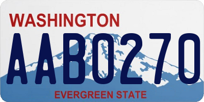 WA license plate AAB0270