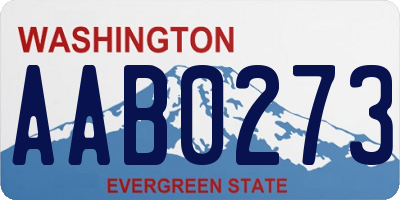 WA license plate AAB0273