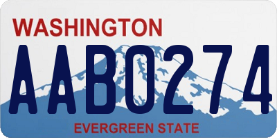 WA license plate AAB0274