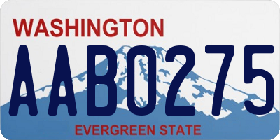 WA license plate AAB0275