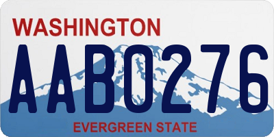 WA license plate AAB0276