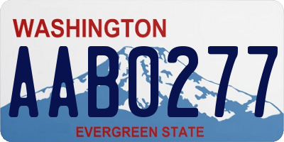 WA license plate AAB0277