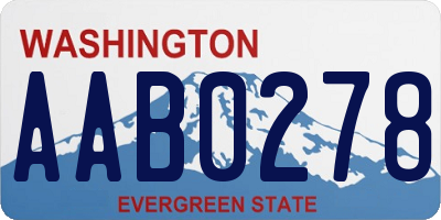 WA license plate AAB0278