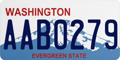 WA license plate AAB0279