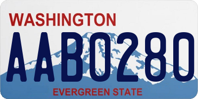 WA license plate AAB0280