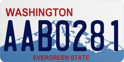 WA license plate AAB0281