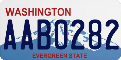 WA license plate AAB0282