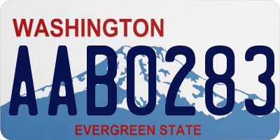 WA license plate AAB0283