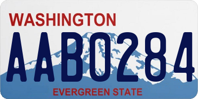 WA license plate AAB0284