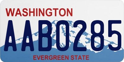 WA license plate AAB0285