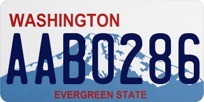 WA license plate AAB0286