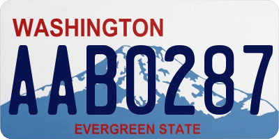 WA license plate AAB0287