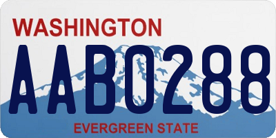 WA license plate AAB0288