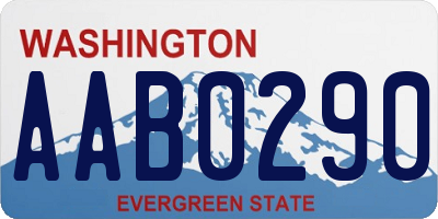 WA license plate AAB0290