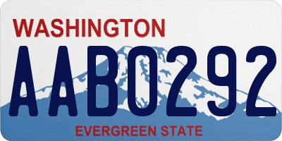 WA license plate AAB0292