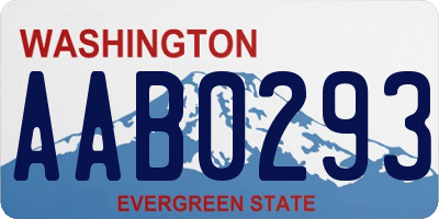 WA license plate AAB0293