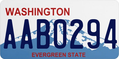 WA license plate AAB0294