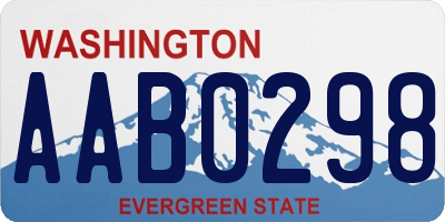 WA license plate AAB0298