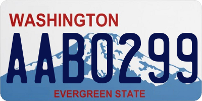 WA license plate AAB0299