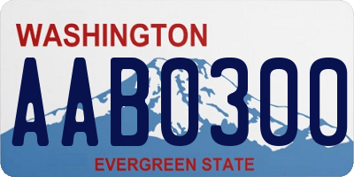 WA license plate AAB0300