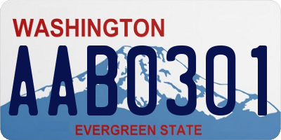 WA license plate AAB0301