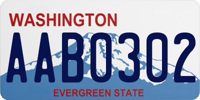 WA license plate AAB0302