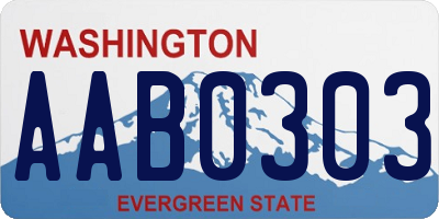 WA license plate AAB0303