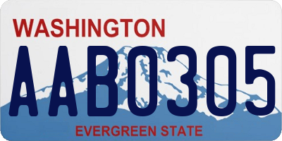 WA license plate AAB0305