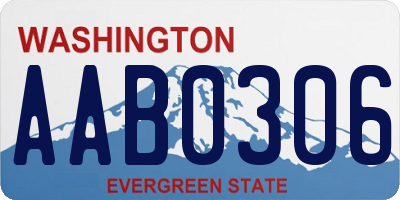 WA license plate AAB0306