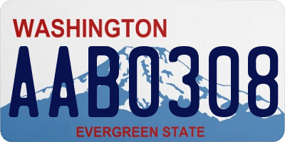 WA license plate AAB0308