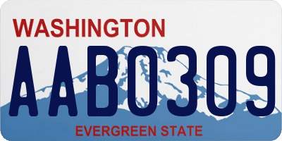 WA license plate AAB0309