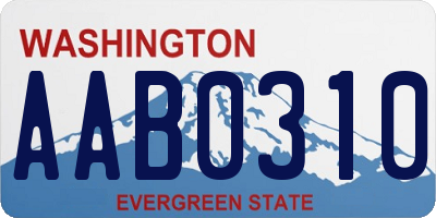 WA license plate AAB0310