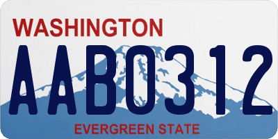 WA license plate AAB0312