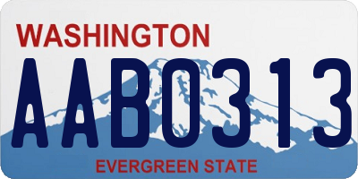 WA license plate AAB0313