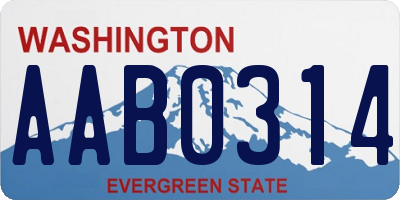 WA license plate AAB0314