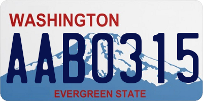 WA license plate AAB0315