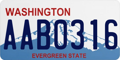 WA license plate AAB0316