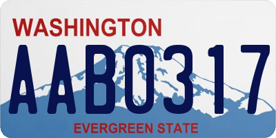 WA license plate AAB0317